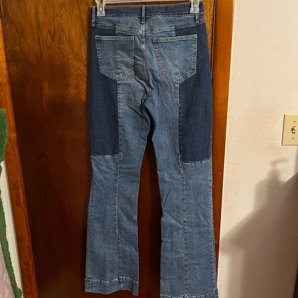 Gap Blue Patchwork Flare Jeans - image 3
